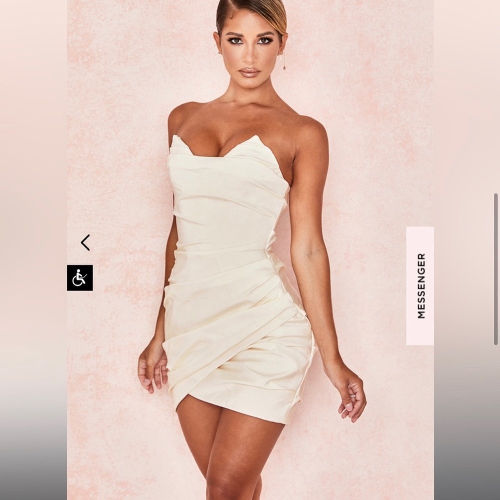 BRAND NEW WITH TAGS SIZE L. House of CB dress ivory dress.